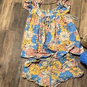 Free People Floral Set - Blue, Yellow, Pink